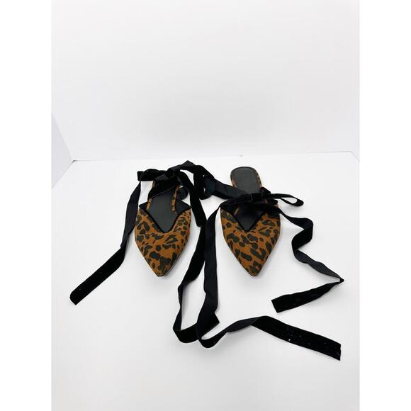 ASOS Leopard Lara Wrap Ballet Flat UK 4/US 6 Pointy Toe - Picture 2 of 6